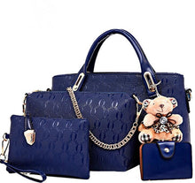 Load image into Gallery viewer, Women 4 Set Handbags Pu Leather Fashion Designer Handbag Shoulder Bag Black Vintage Female Messenger Bag Sac A Main