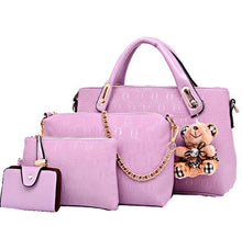 Load image into Gallery viewer, Women 4 Set Handbags Pu Leather Fashion Designer Handbag Shoulder Bag Black Vintage Female Messenger Bag Sac A Main
