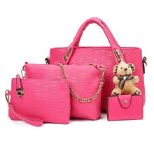 Load image into Gallery viewer, Women 4 Set Handbags Pu Leather Fashion Designer Handbag Shoulder Bag Black Vintage Female Messenger Bag Sac A Main