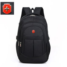 Load image into Gallery viewer, swiss 17 inch men travel waterproof bag black nylon USB charging business backpack wear waterproof laptop bag  Mochila Escolar